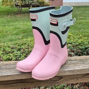 Hunter Mid-Calf Candy Floss/ Aquq Rain Boots